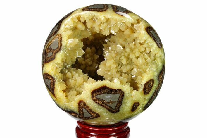 Crystal Filled, Polished Septarian Sphere - Utah #160187